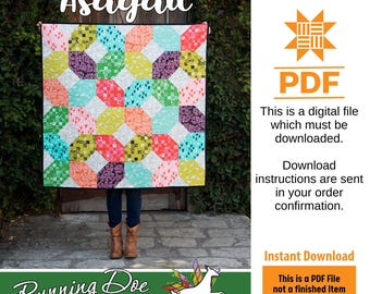 Somente padrão Assigal - DOWNLOAD DIGITAL INSTANTÂNEO - Da Running Doe Quilts para Villa Rosa Designs Tamanho 48" x 48"