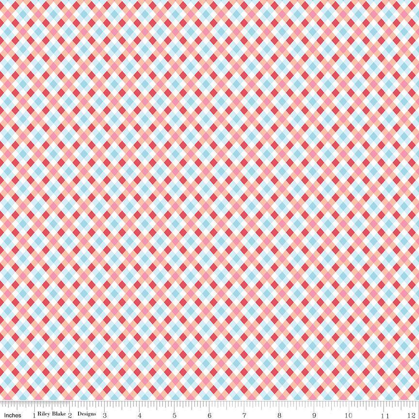 Love Notes Plaid Apricot Yardage C16386-apricot by Lindsay Wilkes for ...