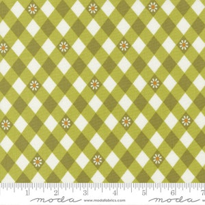Flower Power Picnic Posies Avocado Yardage 33717-18 by Maureen McCormick Sold in 1/2 Yard Increments