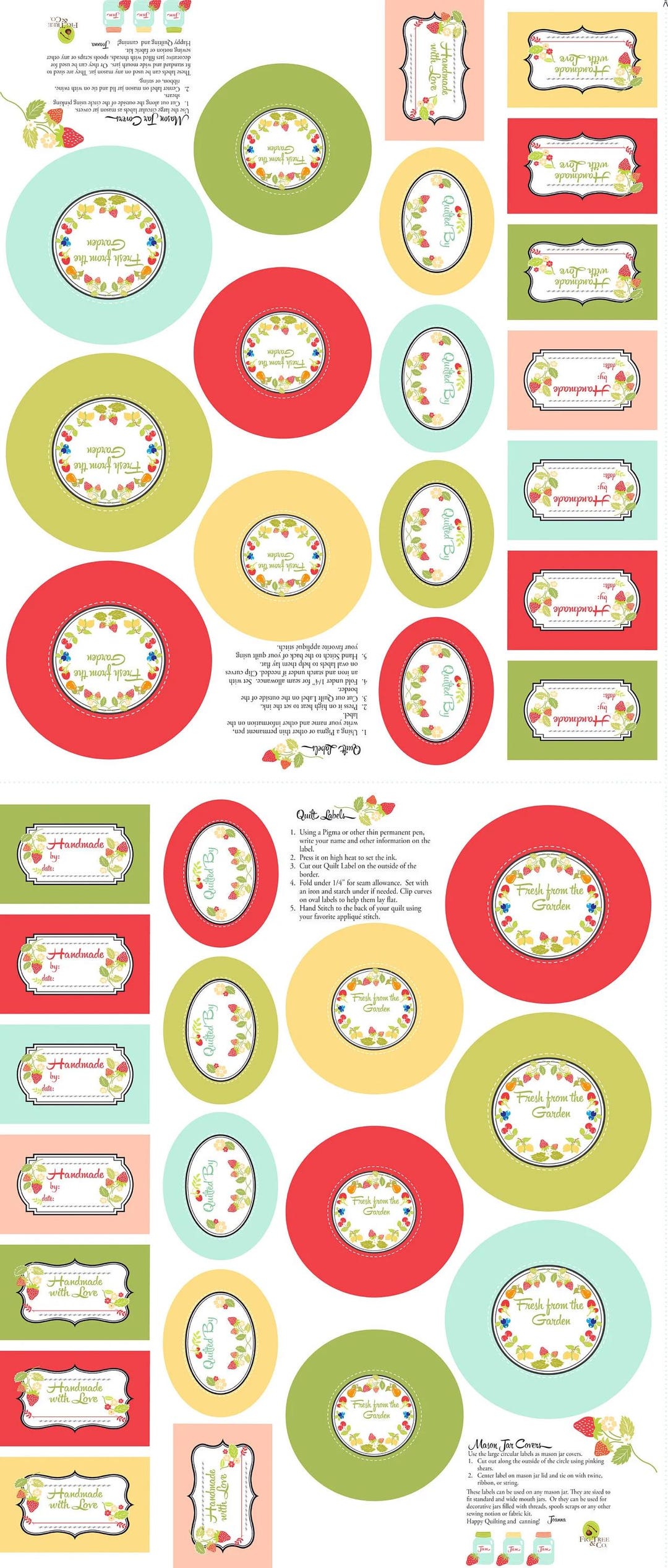 Jelly & Jam Multi Homemade Labels Panel 20499-11 by Fig Tree and Co ...