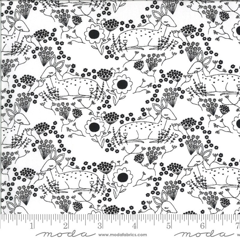 Dwell in Possibility Meadow Ivory Night Half Yard Increments 48313-19  by Gingiber for Moda Fabric