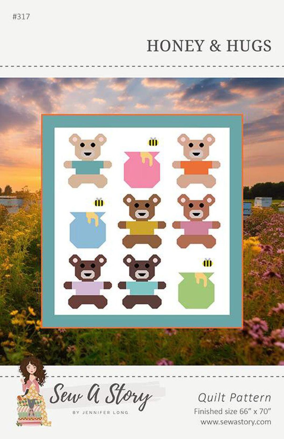 Honey and Hugs Quilt Pattern # 317 From Sew A Story / Bee Sew Inspired ...