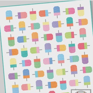 Juice Pops Quilt Pattern AKBC351 Printed Pattern Only by A Bright Corner Quilts, Crib, Lap, Throw, Twin and Queen Quilt Sizes