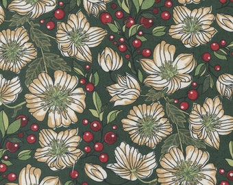 Jolly Good Christmas Rose in Evergreen  30720 15 by Basic Grey Sold by 1/2 yard increments