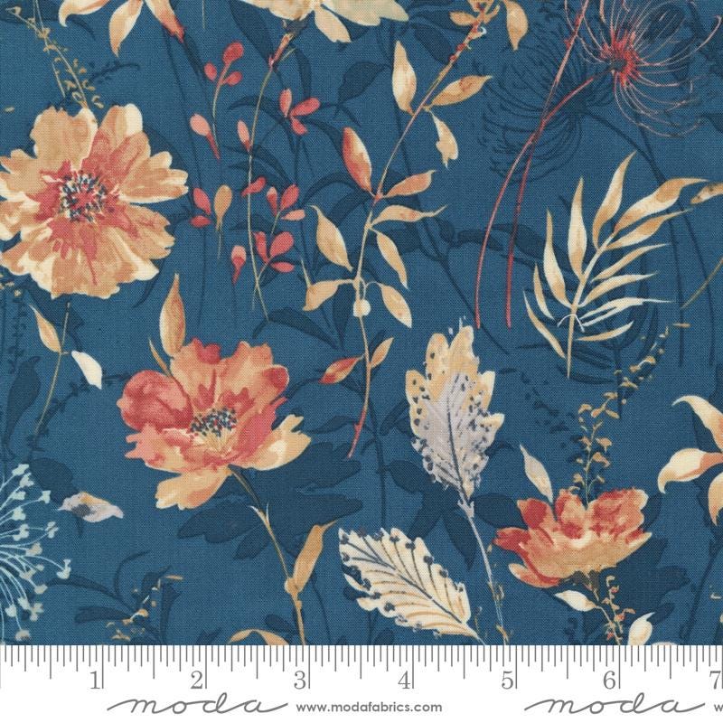 Sandalwood Meadow Indigo yardage 44380-14 by 3 Sisters for Moda Fabrics Sold 1/2 yard increments