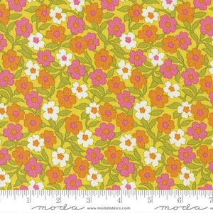 Flower Power Mellow Meadow Citrine Yardage 33711-15 by Maureen McCormick Sold in 1/2 Yard Increments