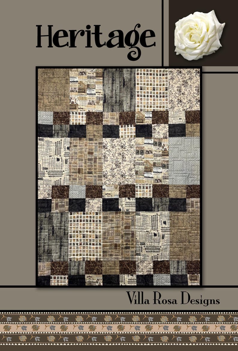 Heritage Quilt Pattern Only - INSTANT DIGITAL DOWNLOAD - by Villa Rosa ...