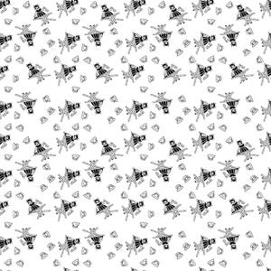 Press On Press On Girl White C15260-White by J. Wecker Frisch for Riley Blake Sold in 1/2 yard Increments