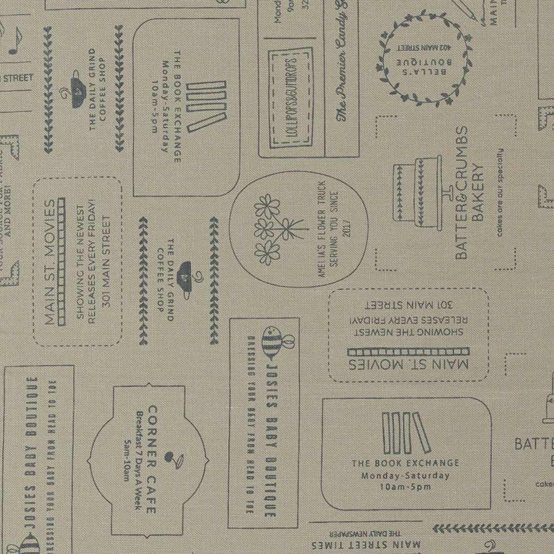 Main Street the Shops Taupe Yardage 55640-24 by Sweetwater for Moda ...
