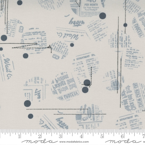 Modern Background Even More Paper News Dropping Fog Yardage 1762-13 by Zen Chic for Moda Fabrics