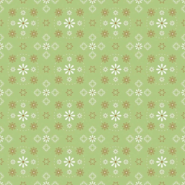 Bee Backings & Borders  Wide Bandana Green Yardage - WB6420-GREEN  by Lori Holt of A Bee in My Bonnet for Riley Blake Designs