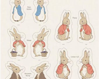 The Tale of Peter Rabbit P14705 Peter Rabbit  and Friends Softie Panel 36 x 43