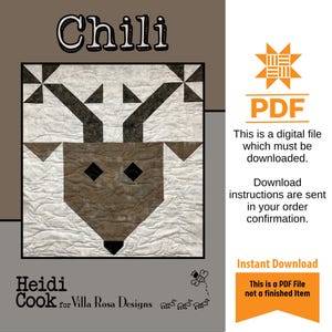 Chili Quilt Pattern Only - INSTANT DIGITAL DOWNLOAD - From Heidi Cook for Villa Rosa Designs Size 36&quot; x 40&quot;