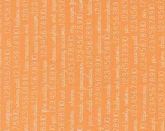 Fresh Fig Favorites Text Orange 20414-13 By Fig Tree Quilts for Moda Fabrics