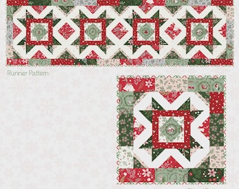 A Little Christmas Runner and Pillow Pattern by Beverly McCullough, Flamingo Toes Designs FT-8498