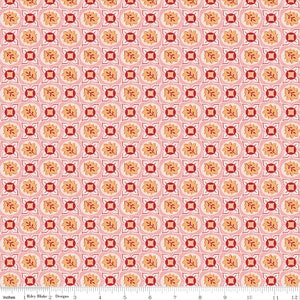 Mercantile Treasure Coral Yardage C14400-Coral by Lori Holt of Bee in my Bonnet for Riley Blake Designs Sold in 1/2 yard increments