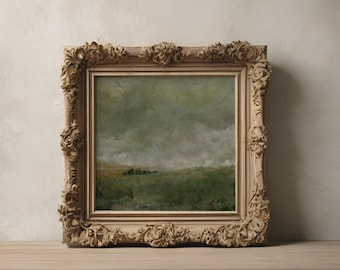 Vintage Moody English Countryside Painting Rustic Kitchen European Art Landscape Antique Country French Art Farmhouse Decorate Art Print