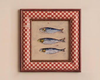 Sardines Print Sardine Tin Vintage Poster Retro Sardine Wall Art European Kitchen Art Sardine Poster Coastal Art Fisherman Core Aesthetic