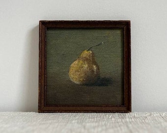 Vintage Still Life Print - Antique Pear Painting - Vintage Oil Painting - Fruit Print - Wall Art for Kitchen - Pear Painting Wall Art