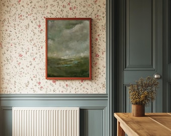 Moody Landscape for Rustic Farmhouse Art English Countryside Art Print European Landscape Painting for Antique French Country Decor Wall Art