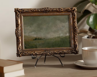 Vintage Moody English Countryside Painting Rustic Kitchen European Art Landscape Antique Country French Art Farmhouse Decorate Art Print