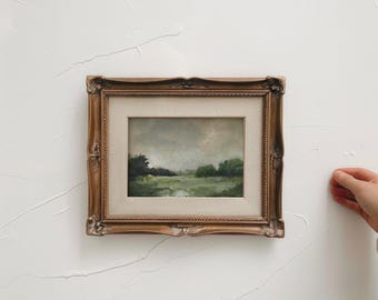 Vintage Moody Landscape Art Print of English Countryside Painting European Landscape Art for Antique French Country Rustic Farmhouse Decor