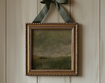 Moody Green Art for Antique Farmhouse Decor English Countryside Art Print European Landscape Painting for French Country Decor Wall Hanging