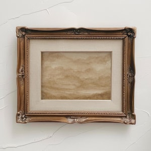 Neutral Rustic Tree Sketch Art Print Monochromatic Brown Ink Tree Painting for Dark Academia Moody Landscape Art English Cottage Minimal Art