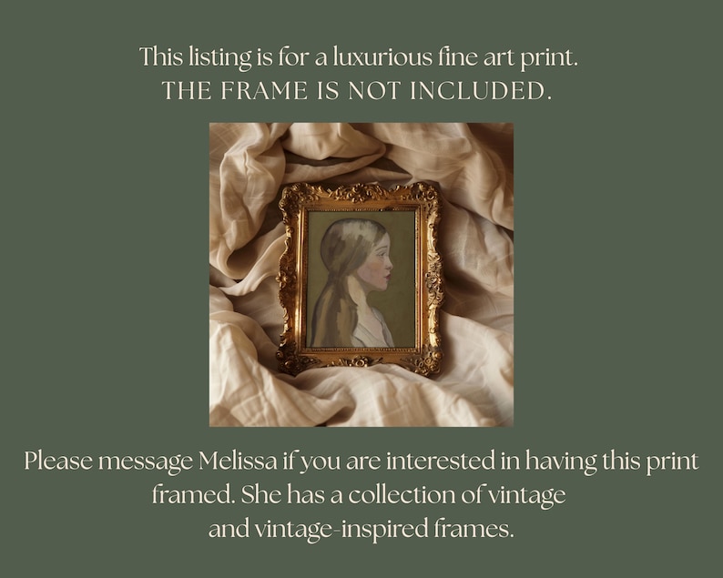 Woman Portrait Painting for French Country Antique Decor Wall Art Antique Oil Painting Portrait Art for Modern Farmhouse Decor Female Art image 2