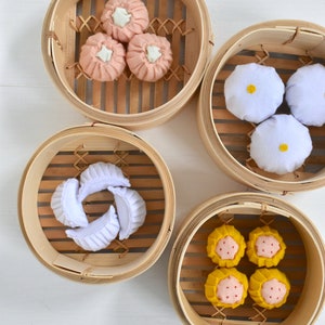 Dim Sum Toys (Set I) - XLB, Lai Wong Bao, Har Gow + Siu Mai - Pretend Play Gifts for Kids