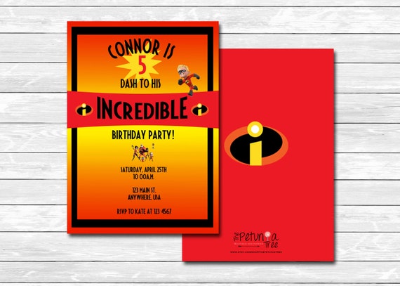 Invitations Posters Cards Personalised Incredibles Birthday Banners