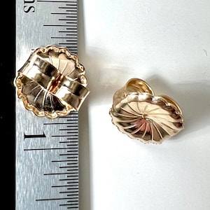14k, 18k, Plat. Heavy Weight Friction Earring Back, Solid 14K or 18K Gold, Platinum, DIY Replacement, Each