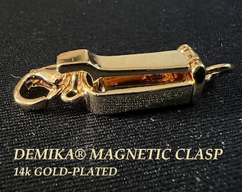 Magnetic Clasp. DEMIKA® 14k GP or SS Heavy Duty Safety Catch, Fold-Over Clasp Converter, Sterling Silver Plated or 14k Yellow Gold Plated