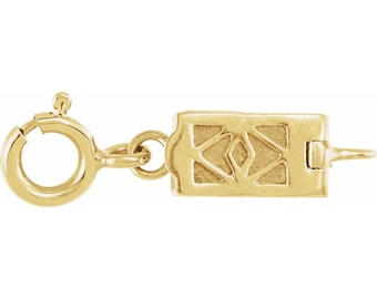 Magnetic Clasp. DEMIKA® 14k Yellow Vermeil or Sterling Silver Filigree Magnetic Clasp Converter with Spring Ring