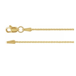 Diamond-Cut Wheat Chain. Long Chain Necklace. 14K, 1.05mm