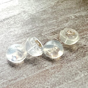 14k or 925 Silver Silicone Soft Grip Earring Backs, Choose 14 Karat Gold or 925 Sterling Silver, Pair