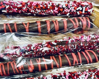 Hand Dipped Milk Chocolate Covered Pretzels~~ Add Homemade Caramel Dip. Customizable!