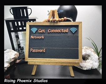 Wi-Fi Password Sign with Chalk Paint Finish. Let your guests or customers get online!