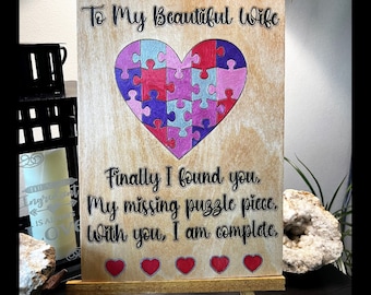 To my Beautiful Wife Plaque. A Heartfelt sentiment that she will always cherish