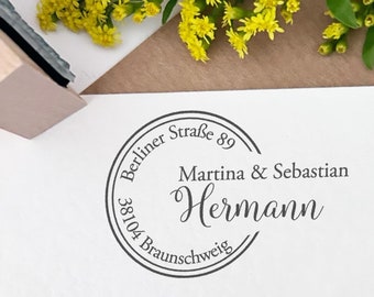 Personalized address stamp with open circle – also perfect for midwives, modern and timeless, ADREST