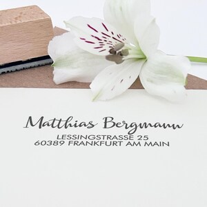 Adressstempel, selbstfärbender Stempel oder Holzstempel, personalisiert, kundenspezifisch, individuell, Stempel mit Adresse, ADREST