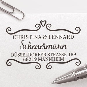 Adressstempel, selbstfärbender Stempel oder Holzstempel, Geschenkidee, Stempel personalisiert, Geschenk Hochzeit, ADREST