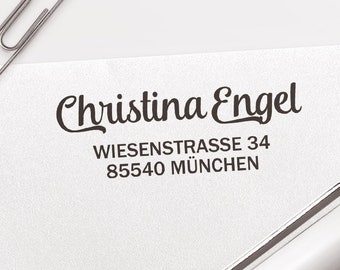 Adressstempel, Holzstempel oder selbstfärbender Stempel, personalisierbar, kundenspezifisch, individuell, Stempel mit Adresse, ADREST