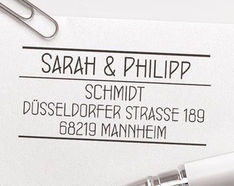 Adressstempel, selbstfärbender Stempel oder Holzstempel, personalisiert, Hochzeitsstempel, ADREST