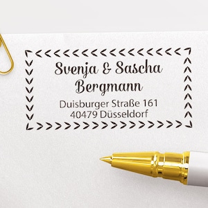 Adressstempel mit  Rahmen, selbstfärbender Stempel oder Holzstempel, Absender Stempel, Adressenstempel, Hochzeit, ADREST