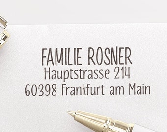 Adressstempel, Automatikstempel oder Holzstempel, personalisierter Adressenstempel, Familienstempel, modern, ADREST