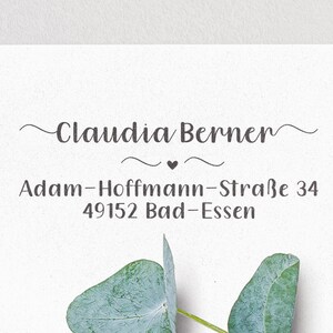 Adressstempel Herz, Verzierung, Automatikstempel o. Holzstempel, Familienstempel, personalisiert, Schreibschrift, Adressenstempel, ADREST