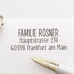 Adressstempel, Automatikstempel oder Holzstempel, personalisierter Adressenstempel, Familienstempel, modern, ADREST