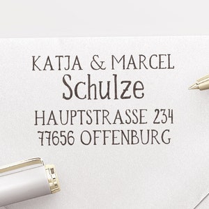 Adressstempel, selbstfärbender Stempel oder Holzstempel, Adressenstempel, personalisiert, Absenderstempel, Paarstempel, Automatikstempel