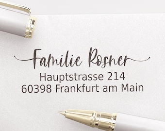 Adressstempel, Automatikstempel oder Holzstempel, Familienstempel, personalisiert, Schreibschrift, Adressenstempel, Kalligraphie,ADREST